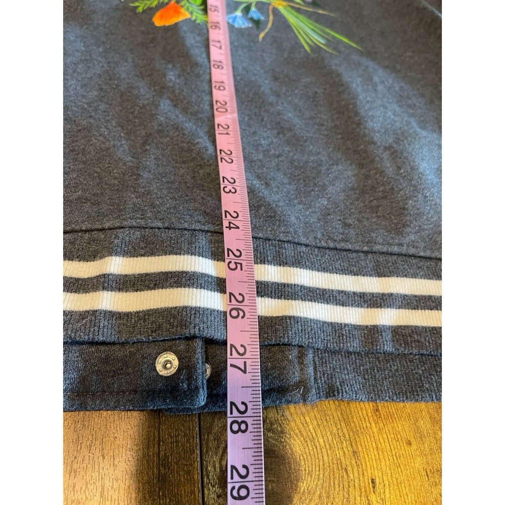 Sport-Tek Varsity Jacket Womens Sz Medium Floral Gray Sporty Winter Fall Comfy - Picture 10 of 11